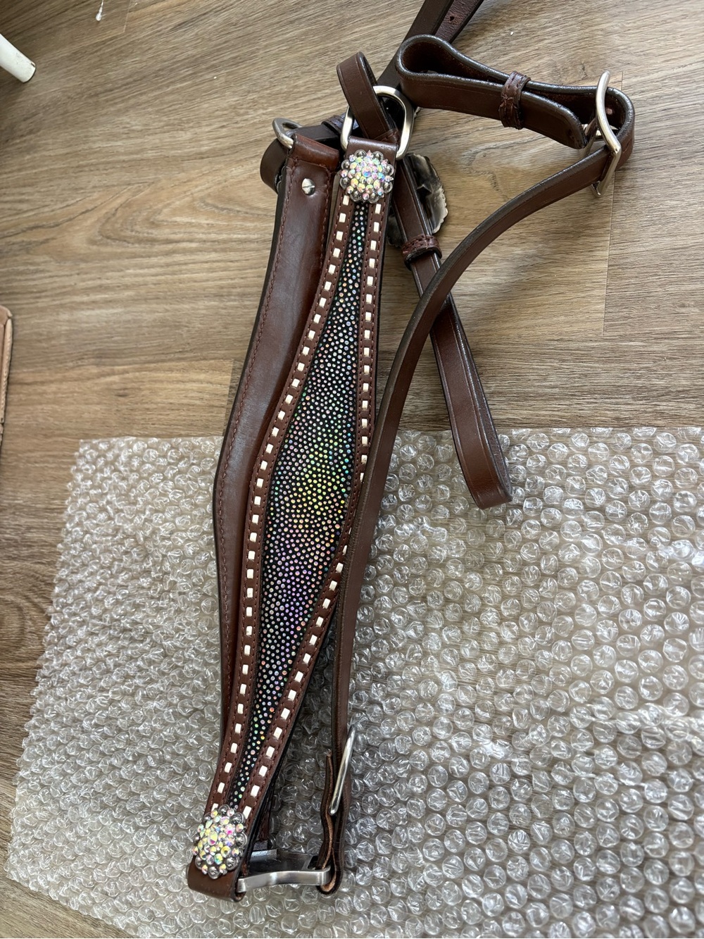 Tacktical Iridescent Leather Breast collar & Headstall set
